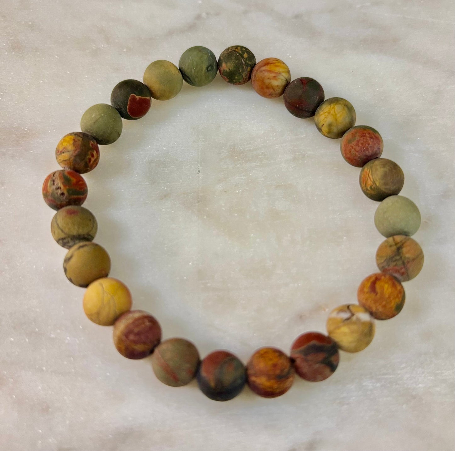 Pulsera de Jaspe Picasso (Jaspe Picasso) con Reiki para la Creatividad y la Estabilidad