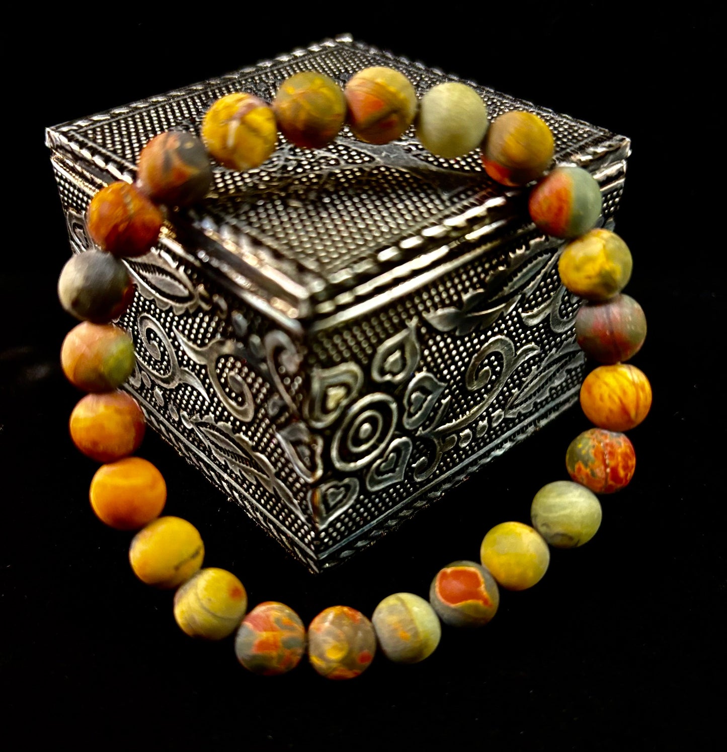 Pulsera de Jaspe Picasso (Jaspe Picasso) con Reiki para la Creatividad y la Estabilidad
