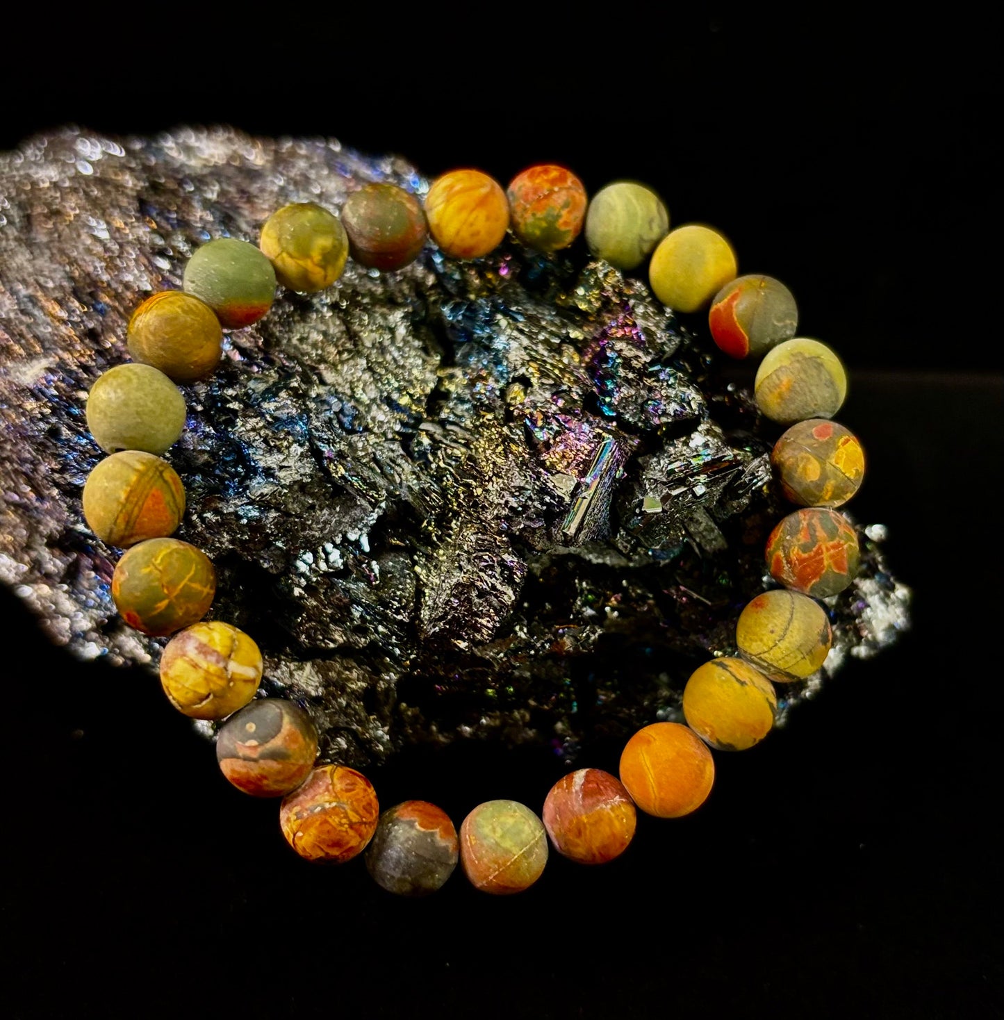 Pulsera de Jaspe Picasso (Jaspe Picasso) con Reiki para la Creatividad y la Estabilidad