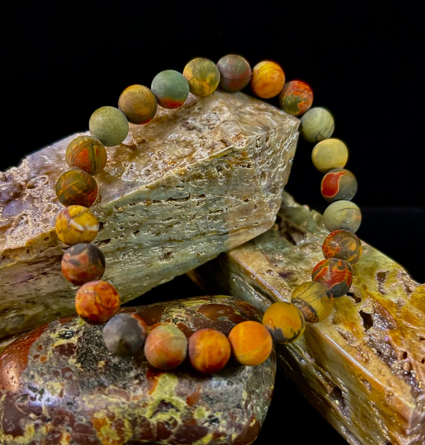 Pulsera de Jaspe Picasso (Jaspe Picasso) con Reiki para la Creatividad y la Estabilidad
