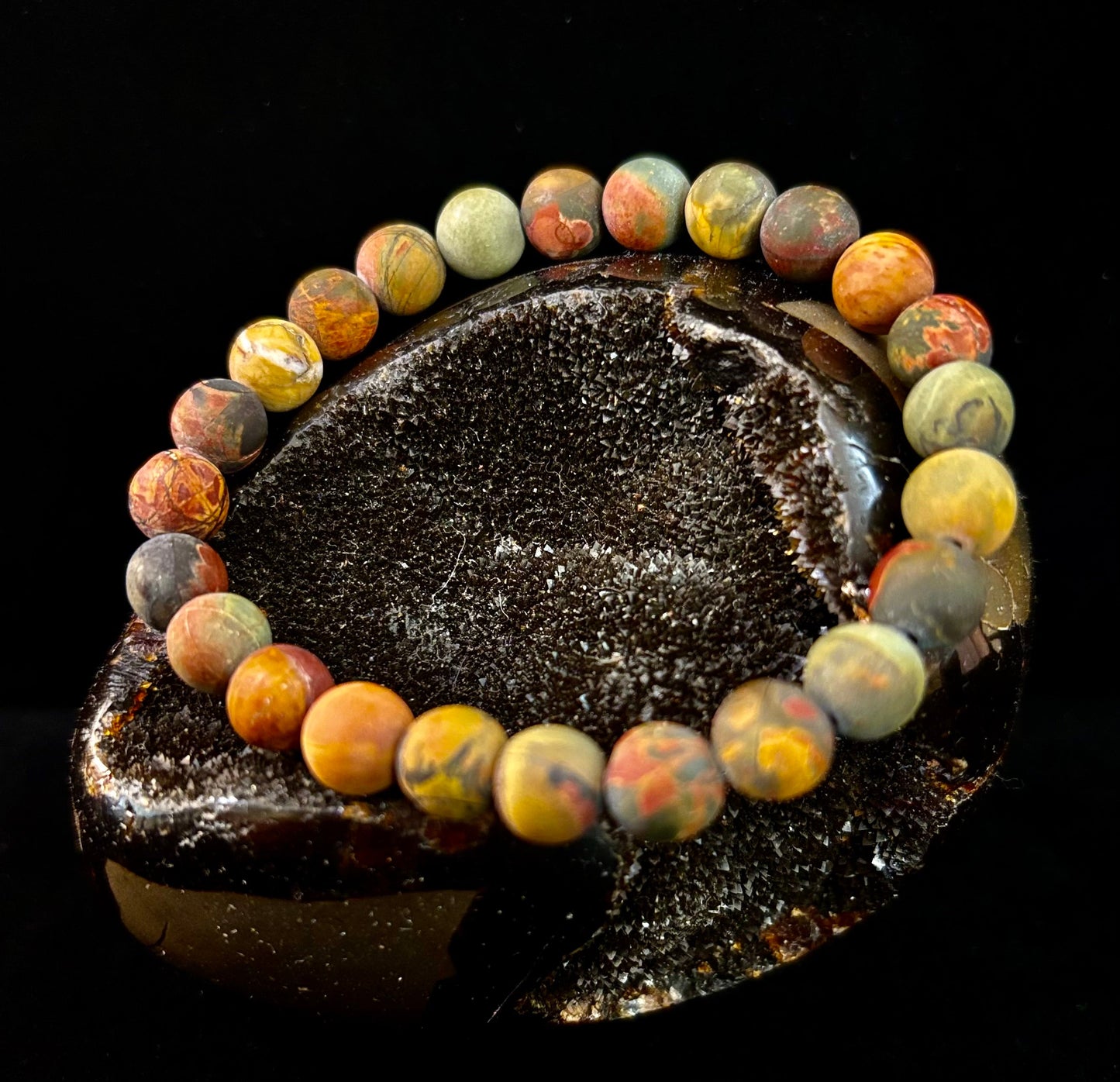 Pulsera de Jaspe Picasso (Jaspe Picasso) con Reiki para la Creatividad y la Estabilidad