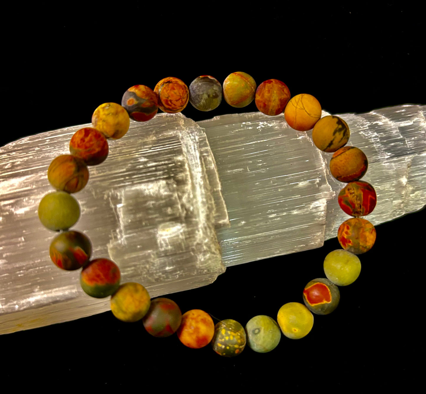 Pulsera de Jaspe Picasso (Jaspe Picasso) con Reiki para la Creatividad y la Estabilidad