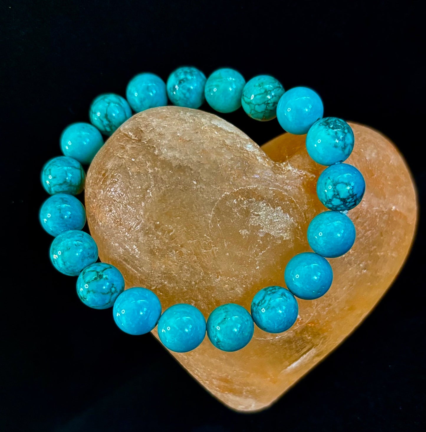 Pulsera de protección de reiki de color turquesa azul oscuro (muñecas medianas)