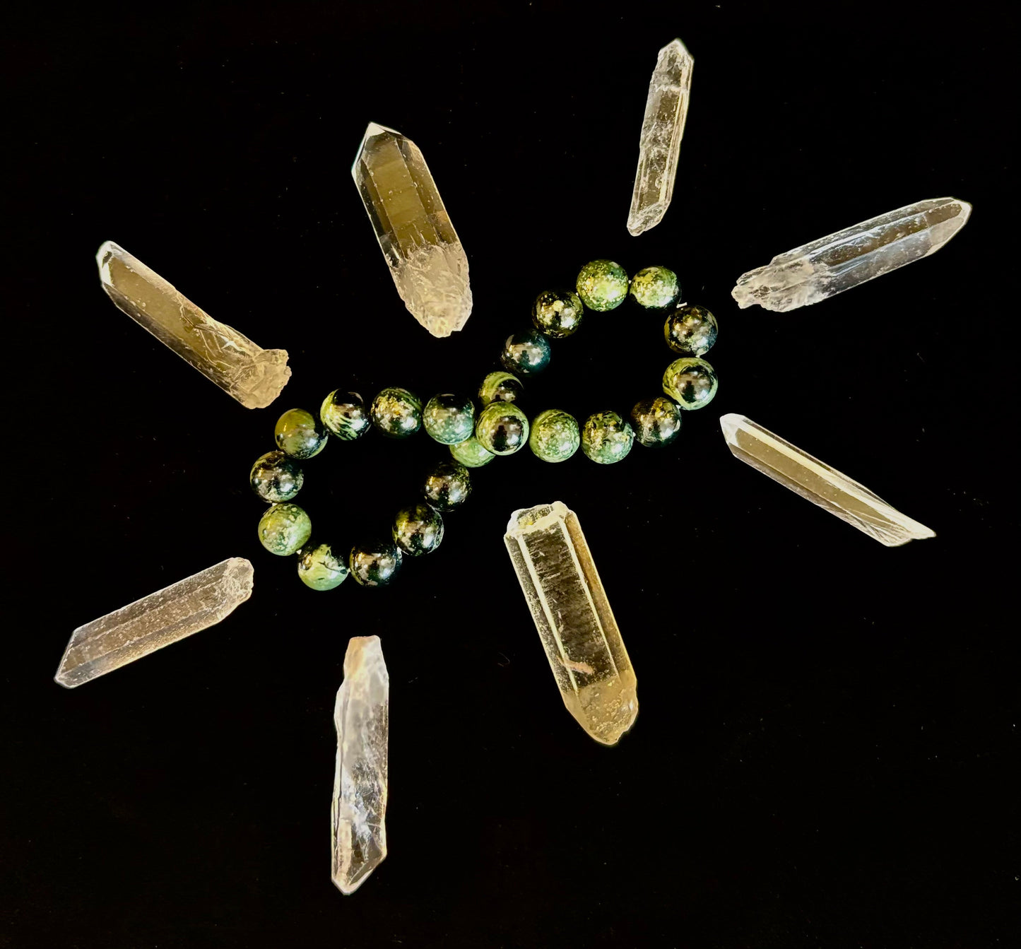 Pulsera de Jaspe Kambaba 8mm, Infundida con Reiki, para Paz y Manifestación (Muñecas Medianas-Grandes)