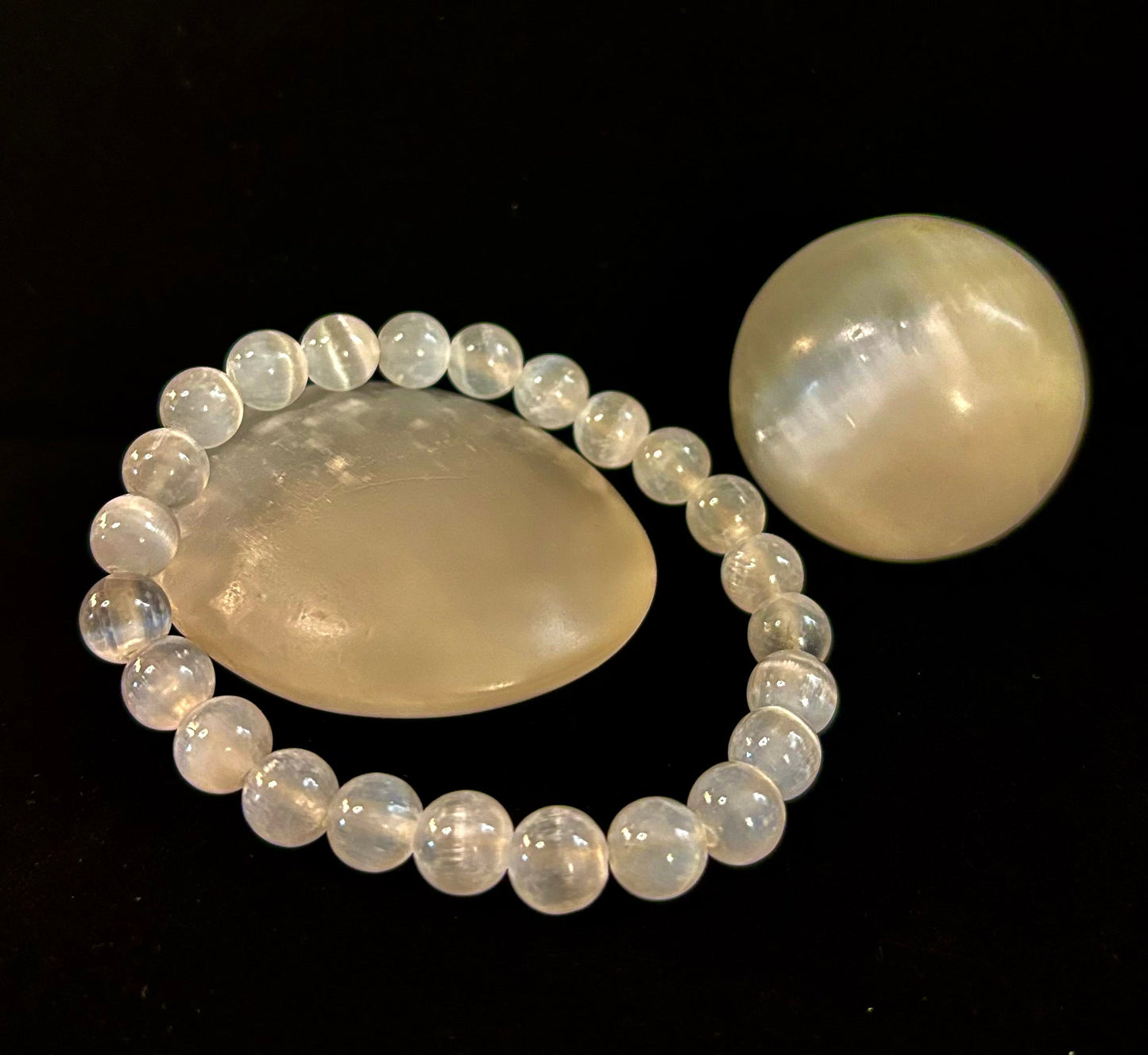 Pulsera Ojo de Gato Blanco – Joyería Reiki para Claridad y Protección (Muñeca Mediana–Grande)