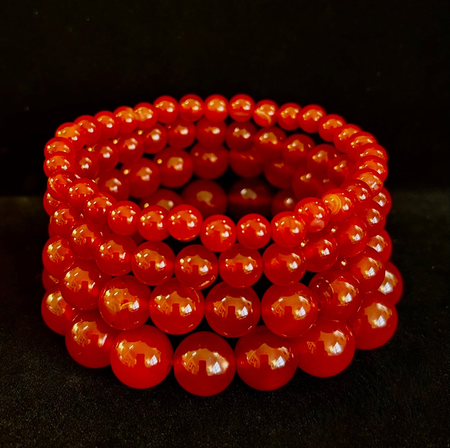 Pulsera de ónix rojo – Conexión a tierra y fuerza, cuentas de piedra natural