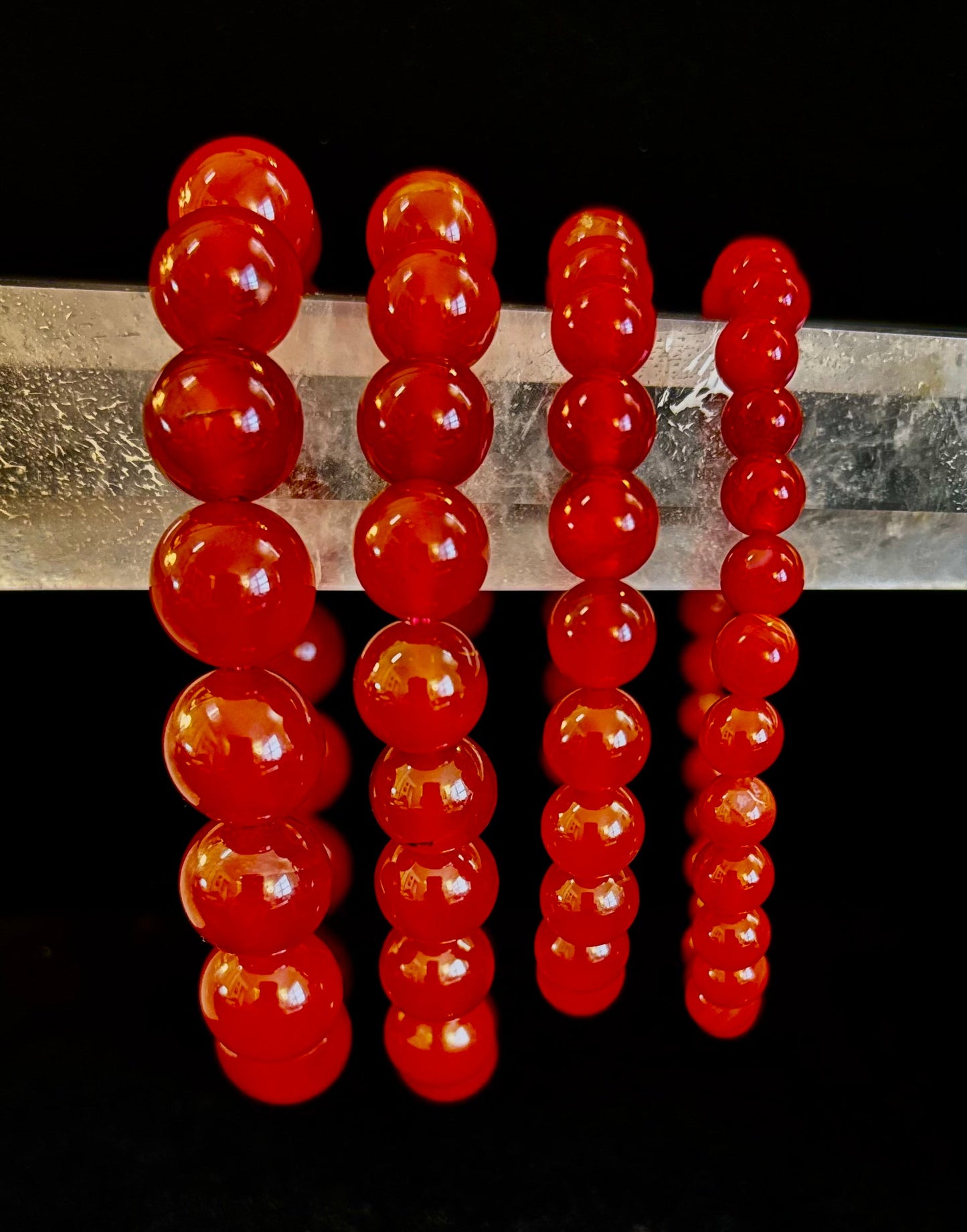 Pulsera de ónix rojo – Conexión a tierra y fuerza, cuentas de piedra natural