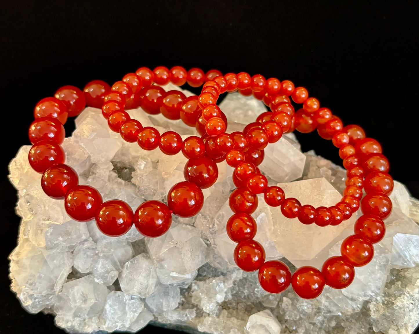 Pulsera de ónix rojo – Conexión a tierra y fuerza, cuentas de piedra natural