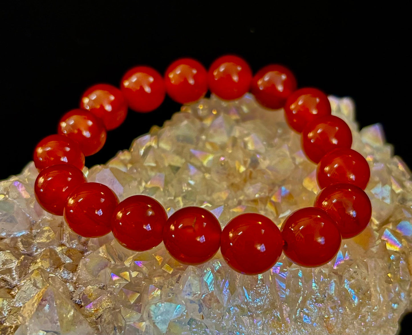 Pulsera de ónix rojo – Conexión a tierra y fuerza, cuentas de piedra natural