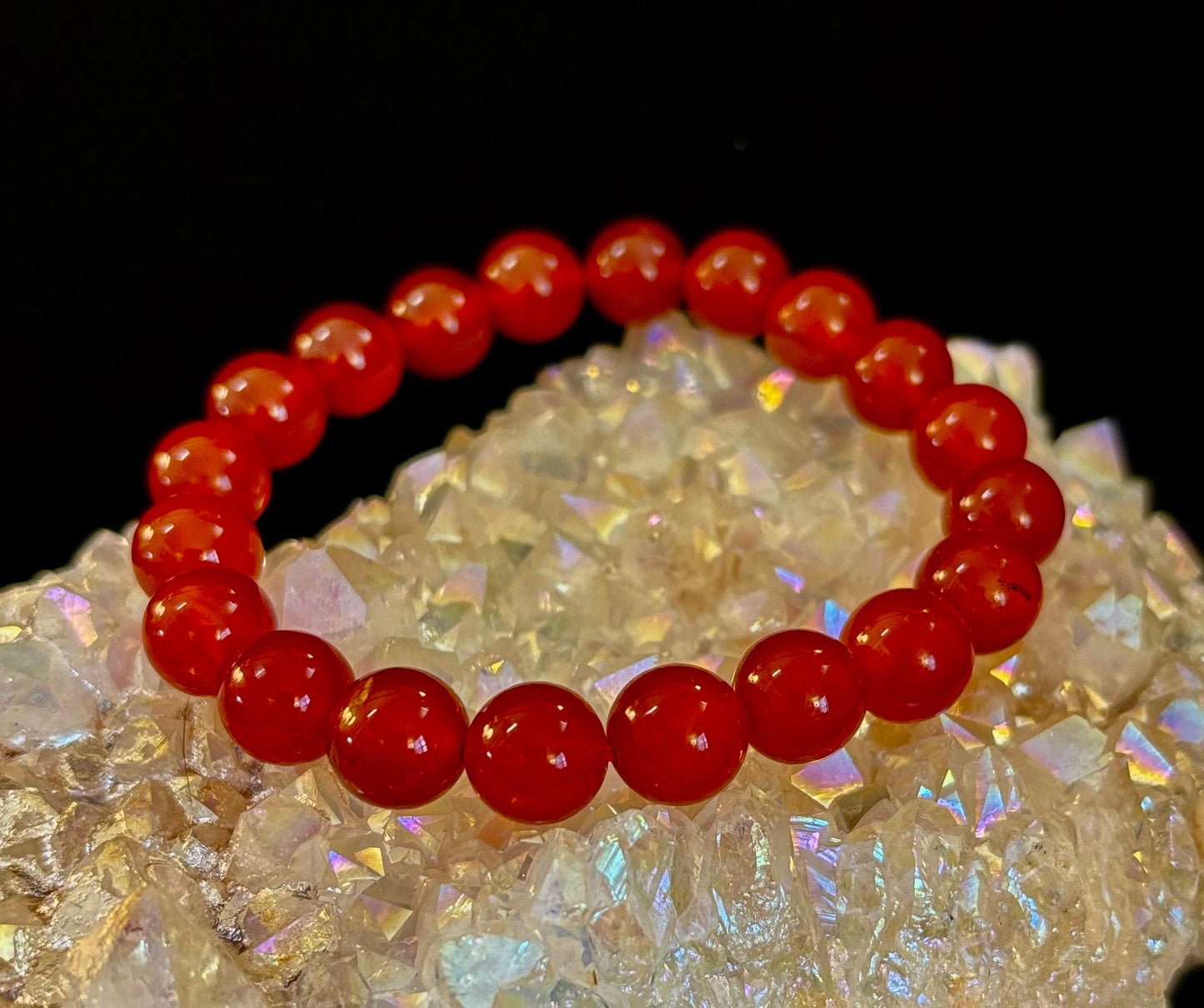 Pulsera de ónix rojo – Conexión a tierra y fuerza, cuentas de piedra natural