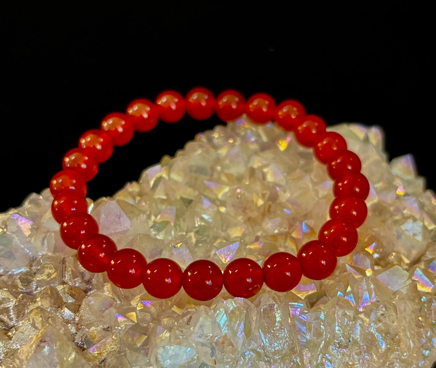 Pulsera de ónix rojo – Conexión a tierra y fuerza, cuentas de piedra natural