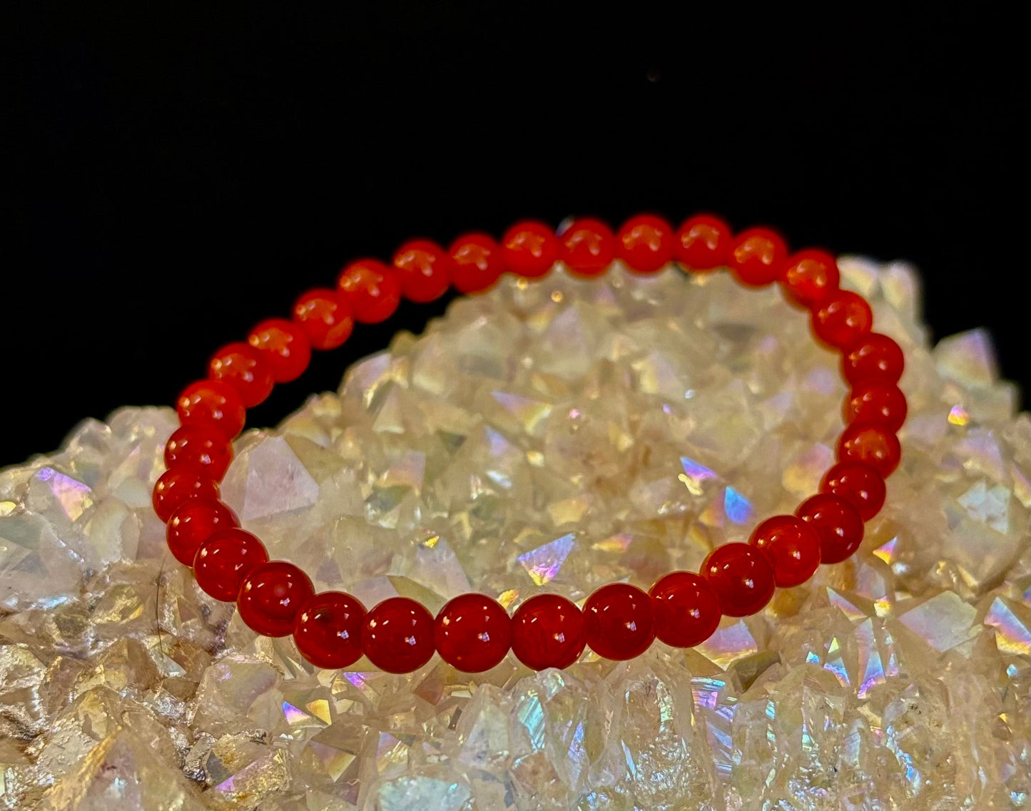 Pulsera de ónix rojo – Conexión a tierra y fuerza, cuentas de piedra natural