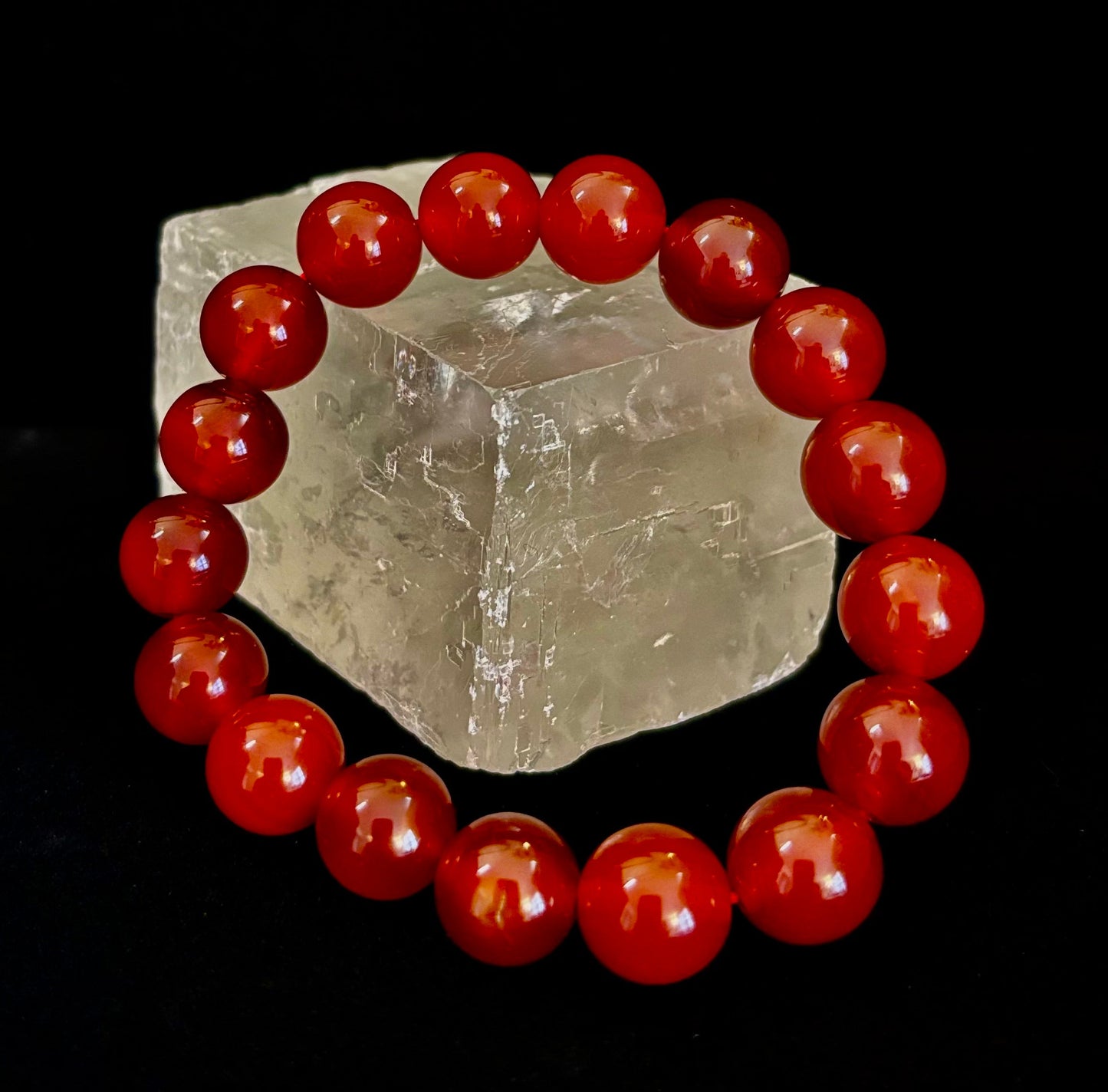 Pulsera de ónix rojo – Conexión a tierra y fuerza, cuentas de piedra natural