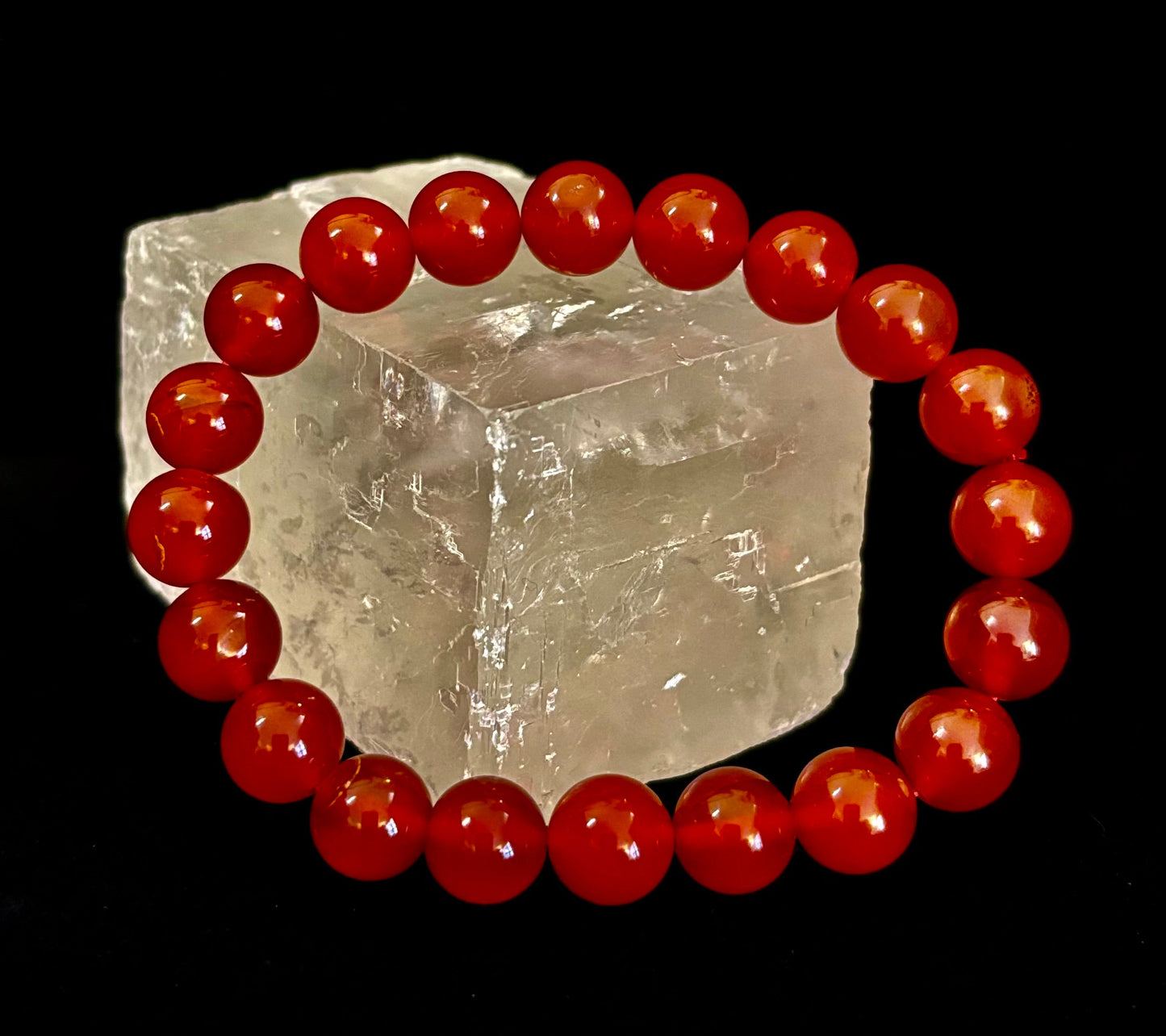 Pulsera de ónix rojo – Conexión a tierra y fuerza, cuentas de piedra natural