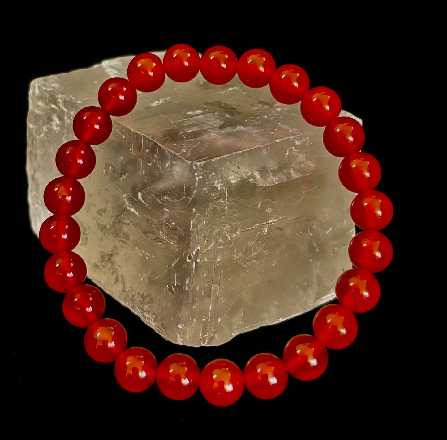 Pulsera de ónix rojo – Conexión a tierra y fuerza, cuentas de piedra natural