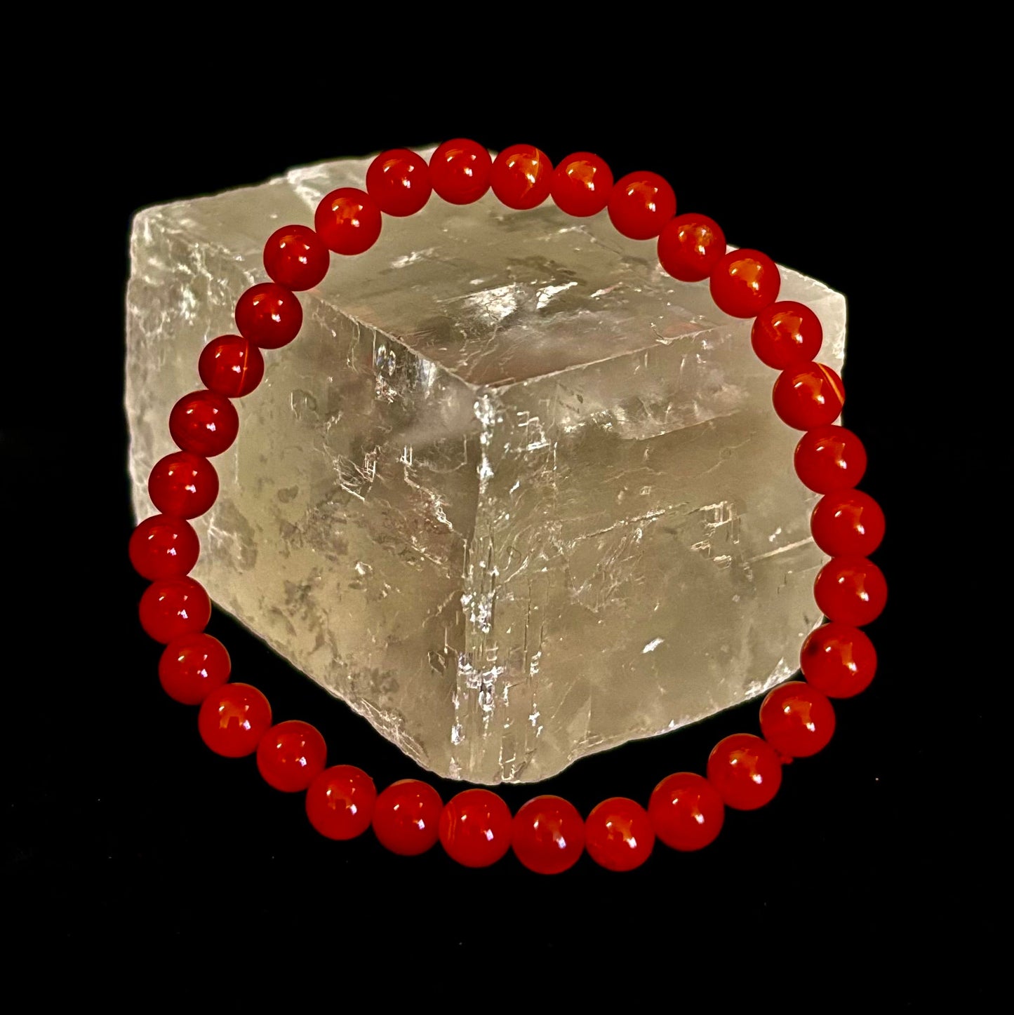 Pulsera de ónix rojo – Conexión a tierra y fuerza, cuentas de piedra natural