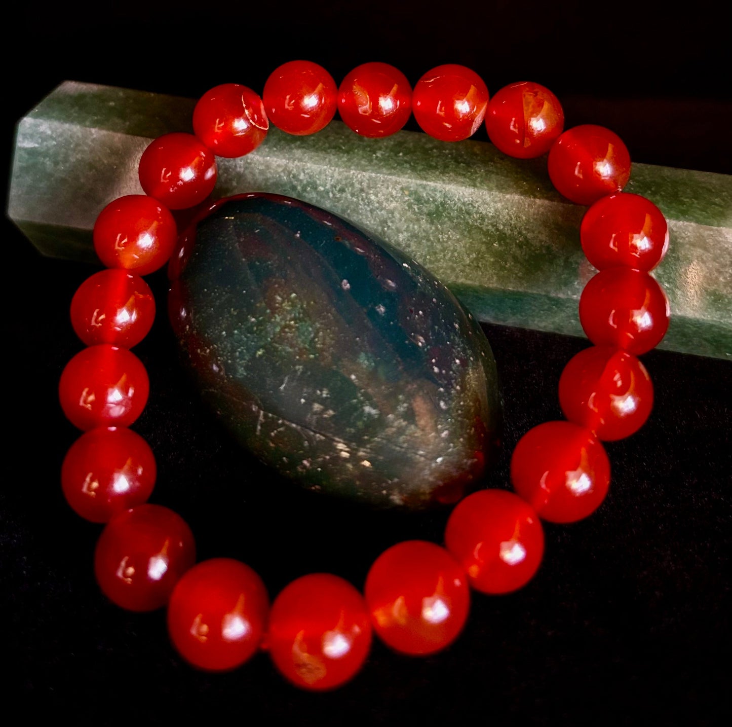 Pulsera de ónix rojo – Conexión a tierra y fuerza, cuentas de piedra natural