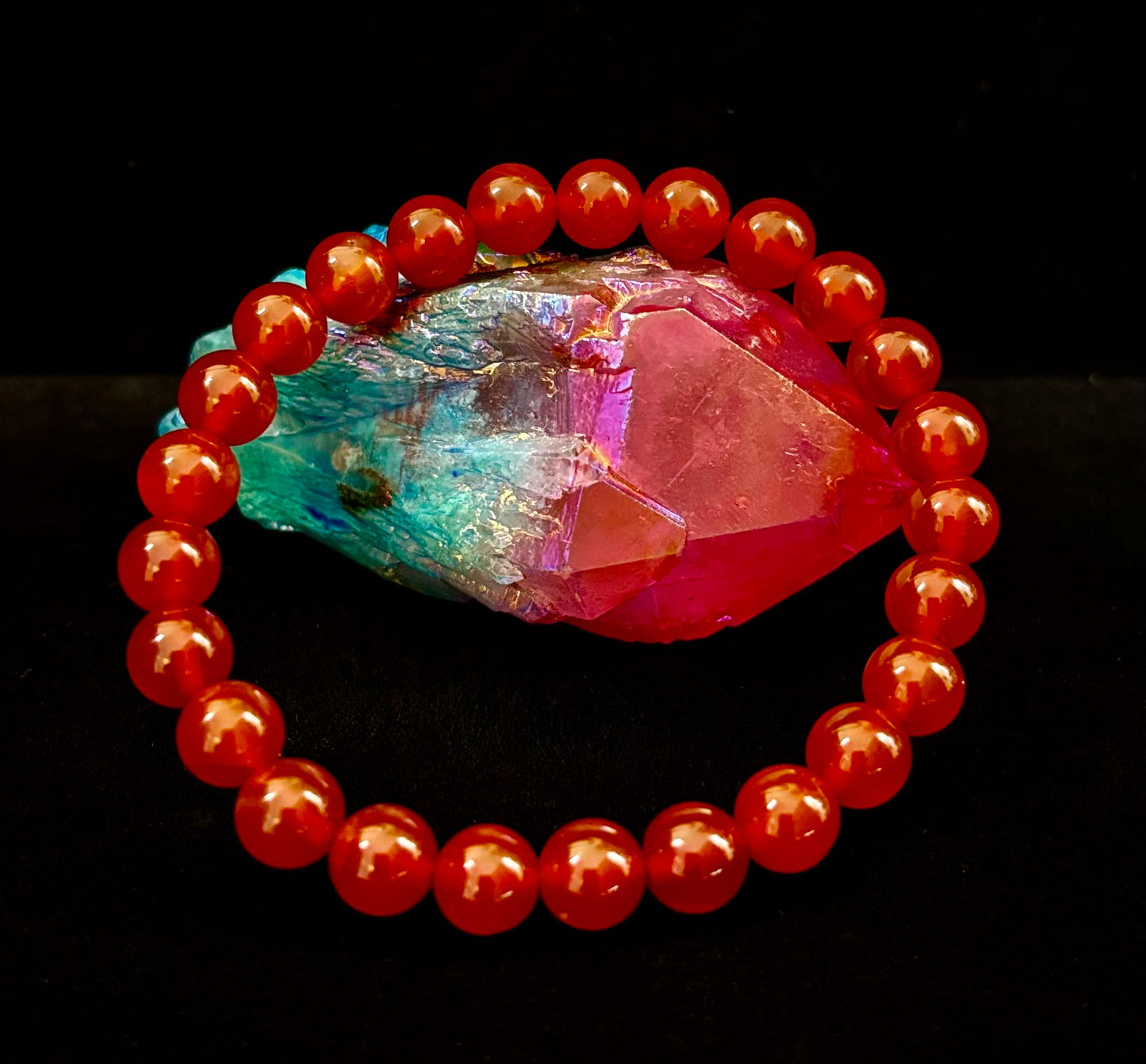 Pulsera de ónix rojo – Conexión a tierra y fuerza, cuentas de piedra natural