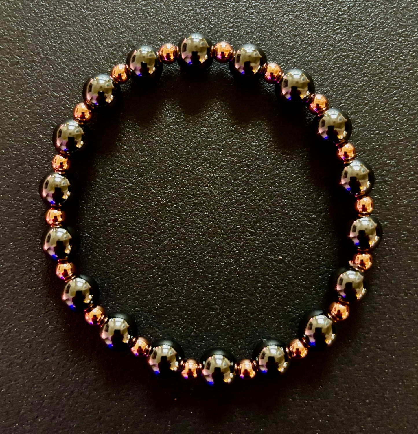 Pulsera de Cobre y Hematita para Hombre – Conexión a Tierra, Fuerza y Equilibrio Energético (Muñecas Grandes)