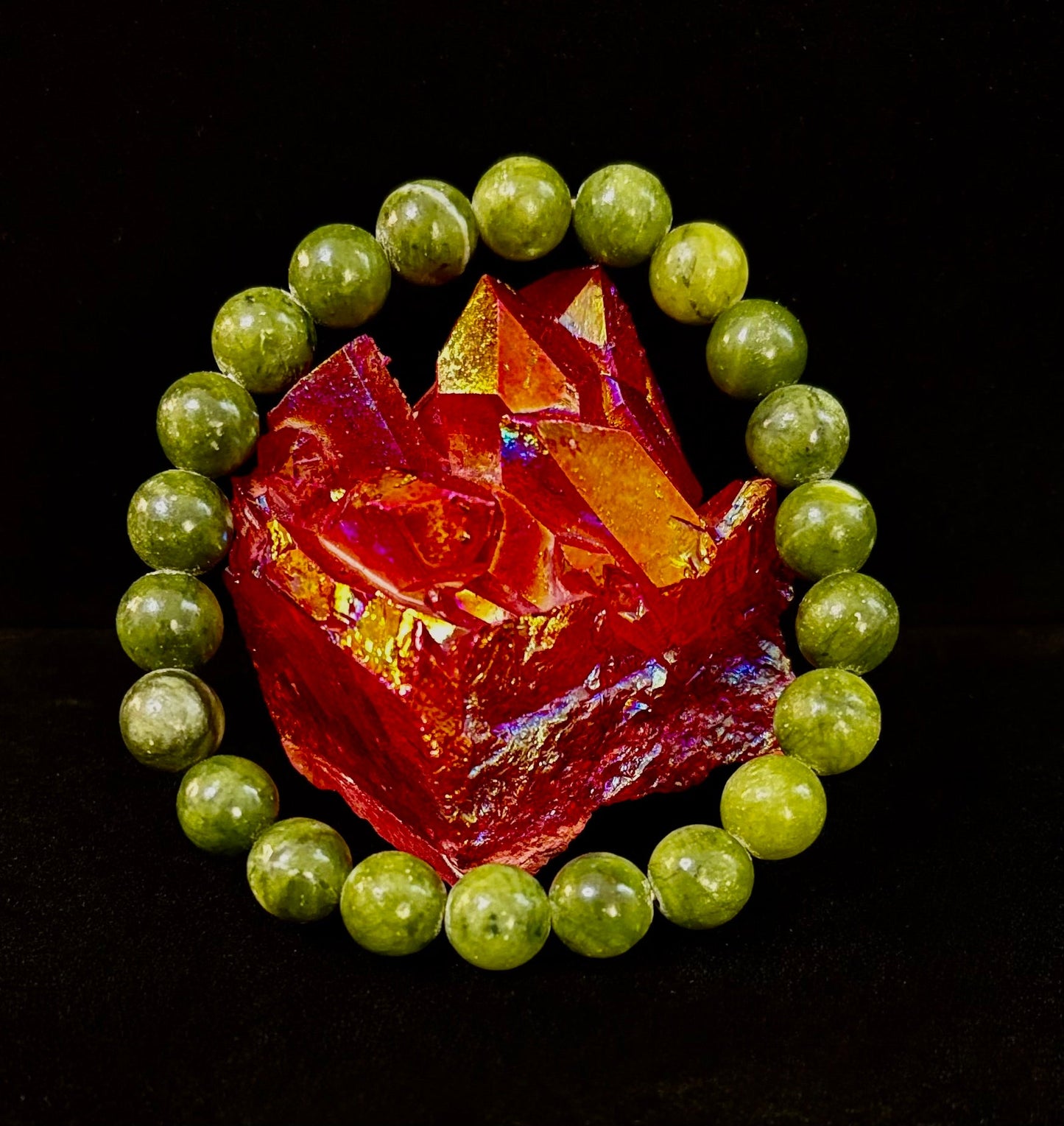 Pulsera de jade nefrita infundida con Reiki – Abundancia, protección y armonía