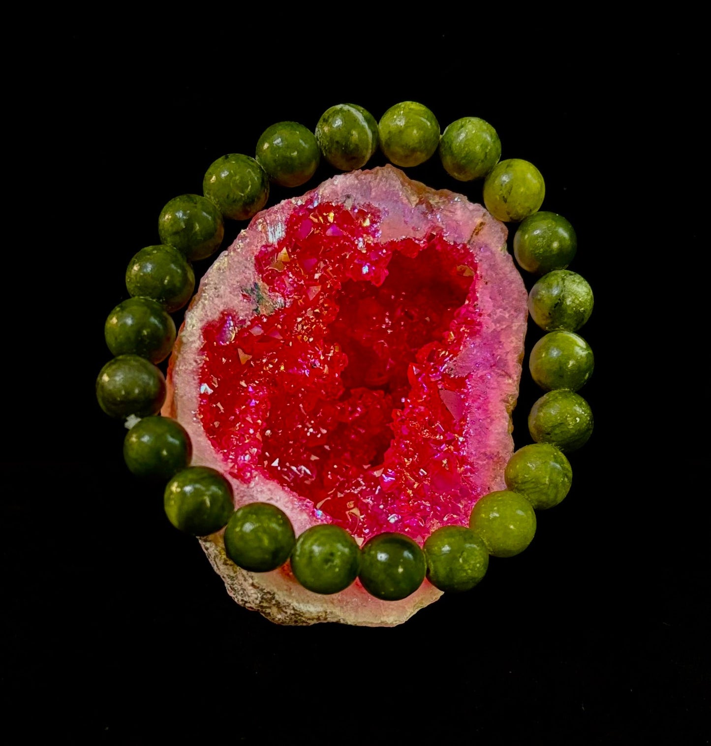 Pulsera de jade nefrita infundida con Reiki – Abundancia, protección y armonía
