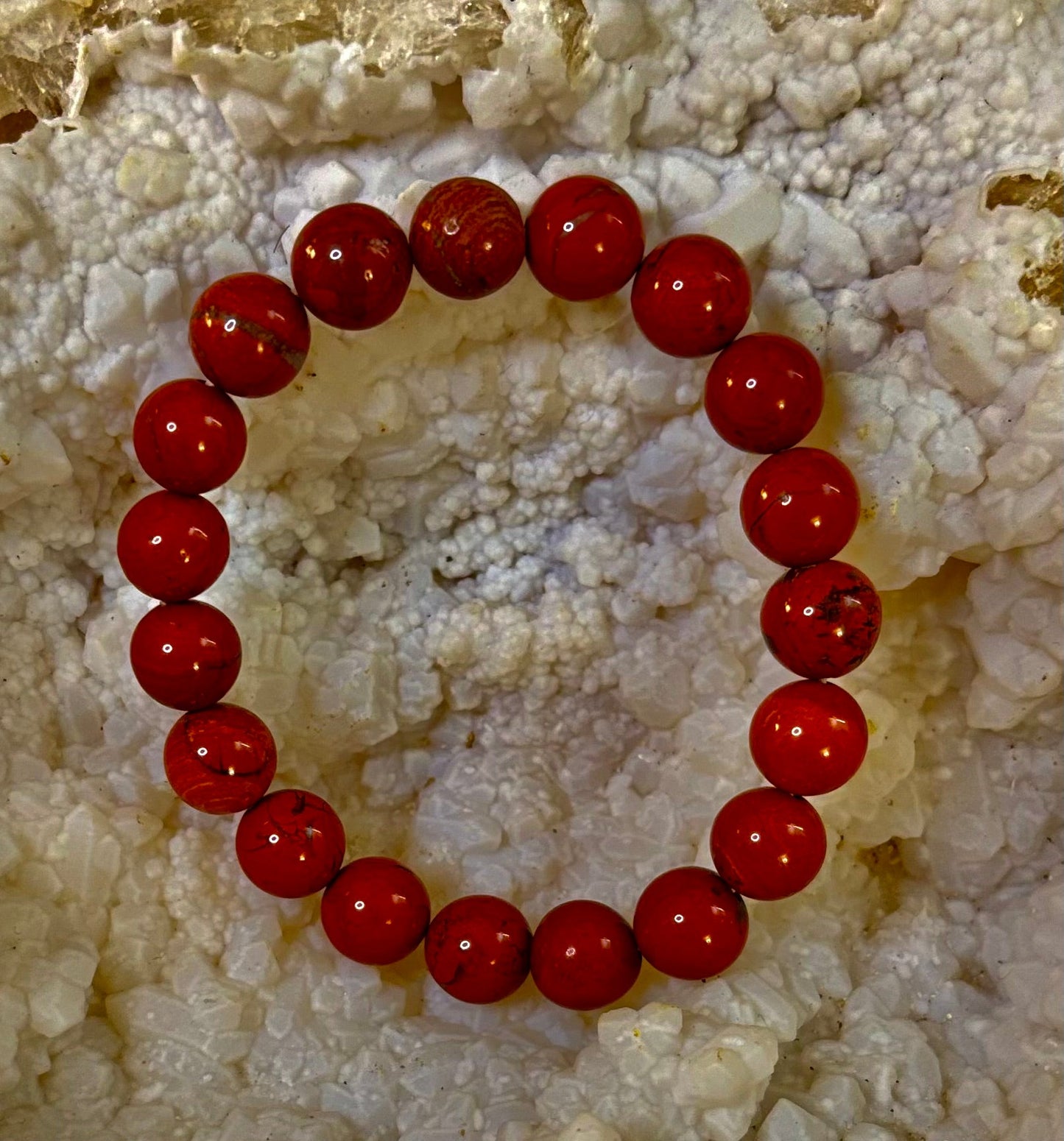 Pulsera de jaspe rojo con reiki – Cuentas de 10 mm para conexión a tierra y fuerza