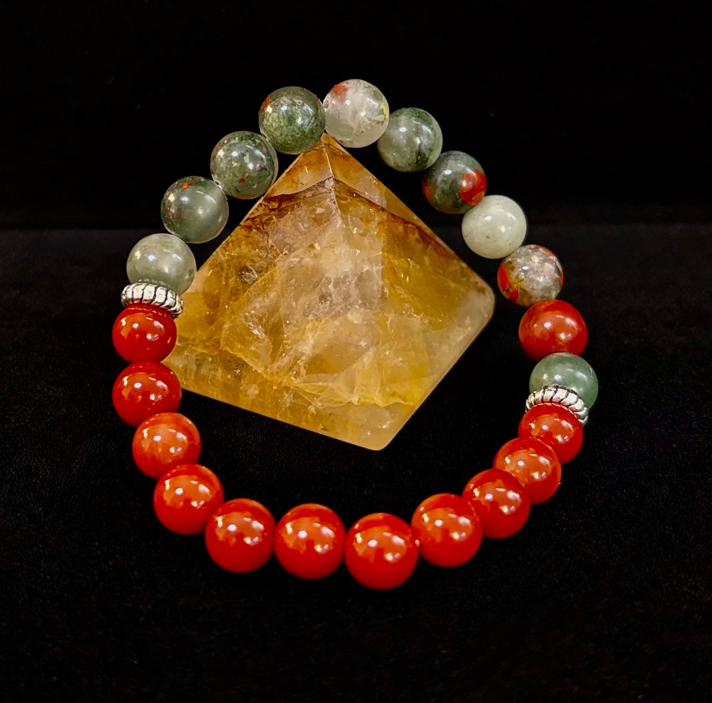Pulsera con propósito de salud y bienestar – Cornalina y heliotropo infundidas con reiki