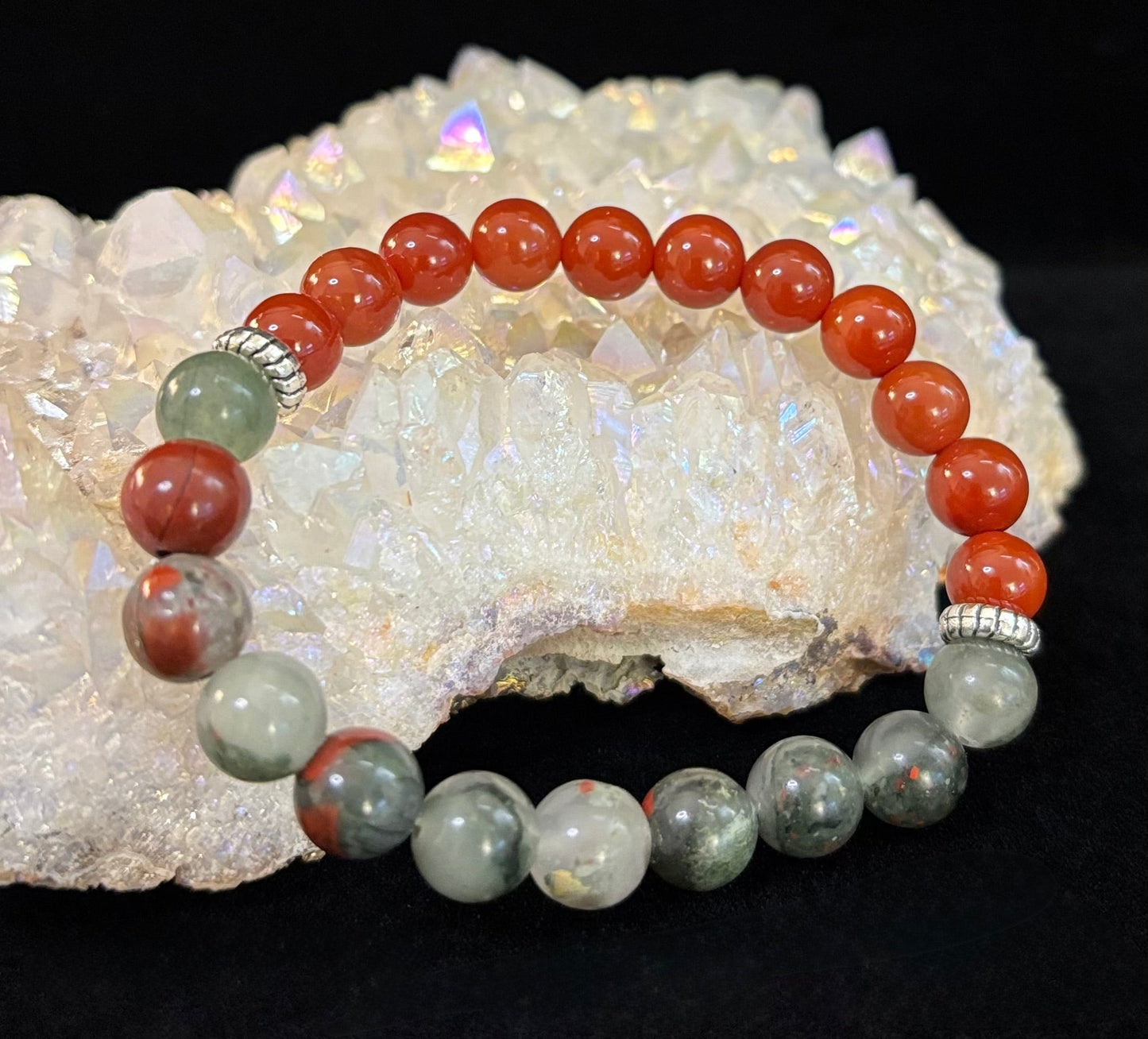 Pulsera con propósito de salud y bienestar – Cornalina y heliotropo infundidas con reiki