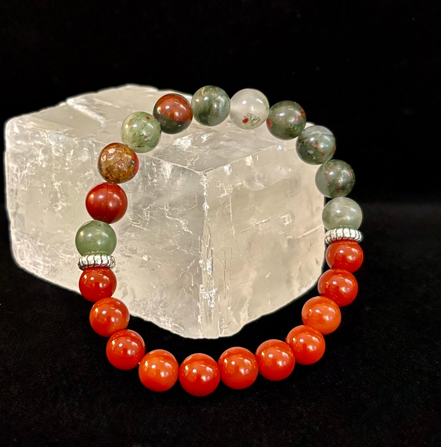 Pulsera con propósito de salud y bienestar – Cornalina y heliotropo infundidas con reiki