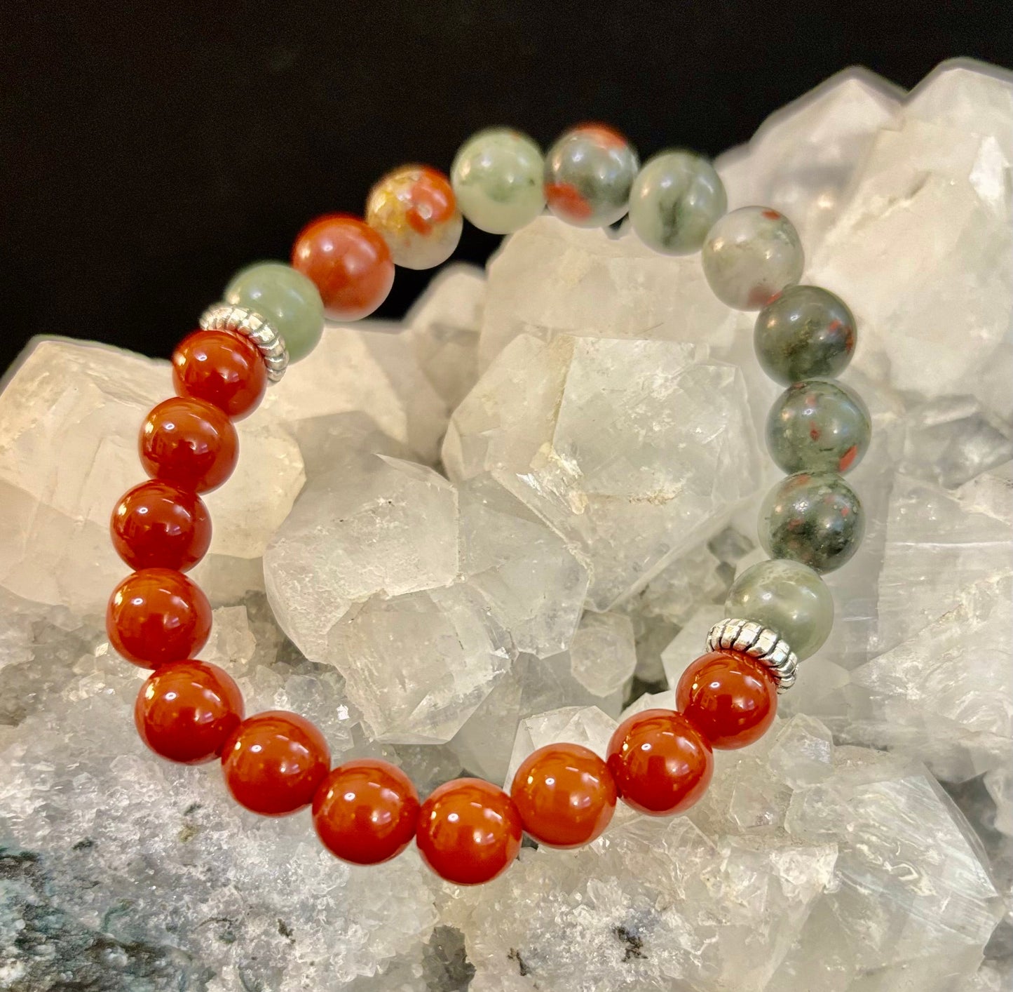 Pulsera con propósito de salud y bienestar – Cornalina y heliotropo infundidas con reiki