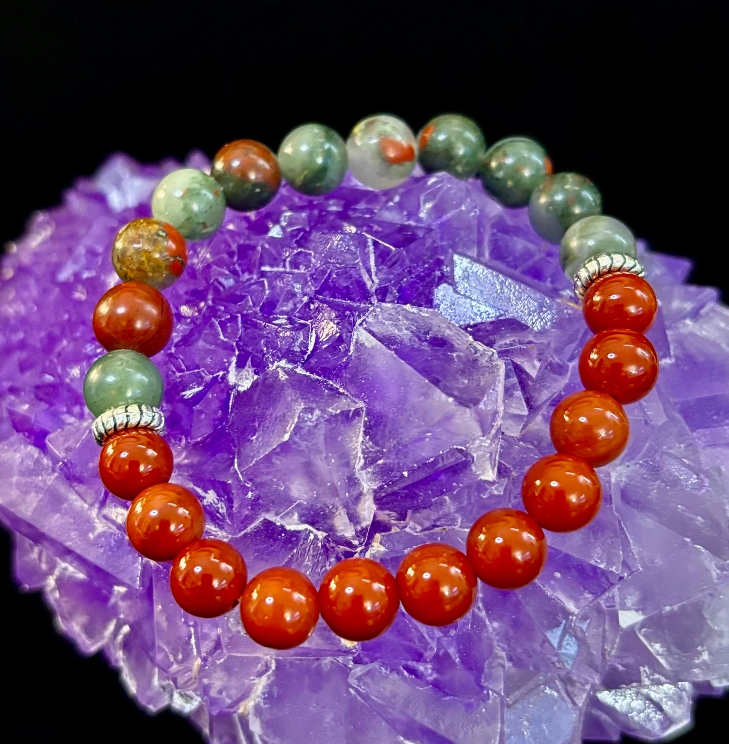 Pulsera con propósito de salud y bienestar – Cornalina y heliotropo infundidas con reiki