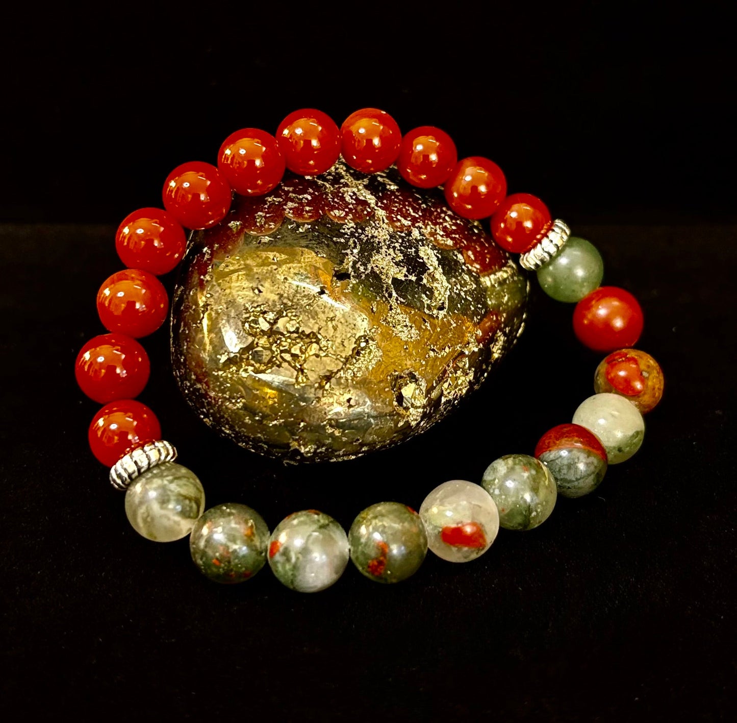 Pulsera con propósito de salud y bienestar – Cornalina y heliotropo infundidas con reiki