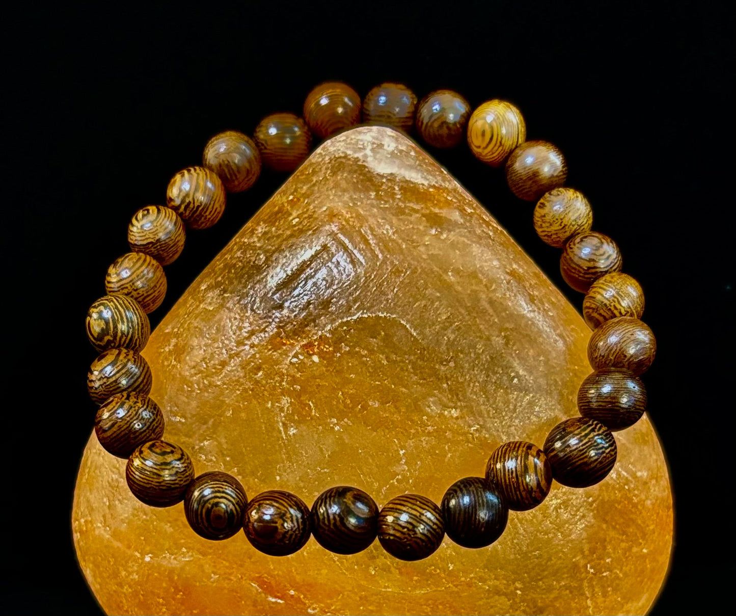 Pulsera de cuentas de madera Barely There – Estilo tierra ultraligero para hombres (muñecas grandes)