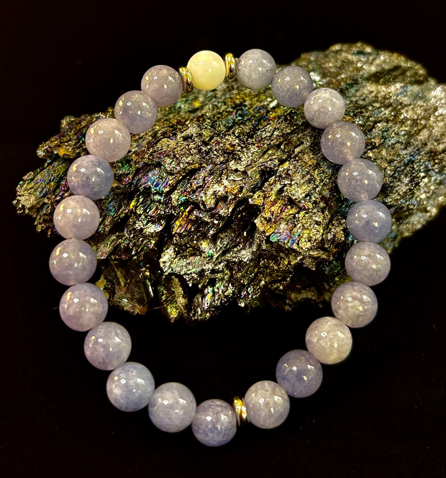 Pulsera Armonía Angelical – Angelita y Porcelana Blanca (Infusión Reiki | Muñecas Medianas)