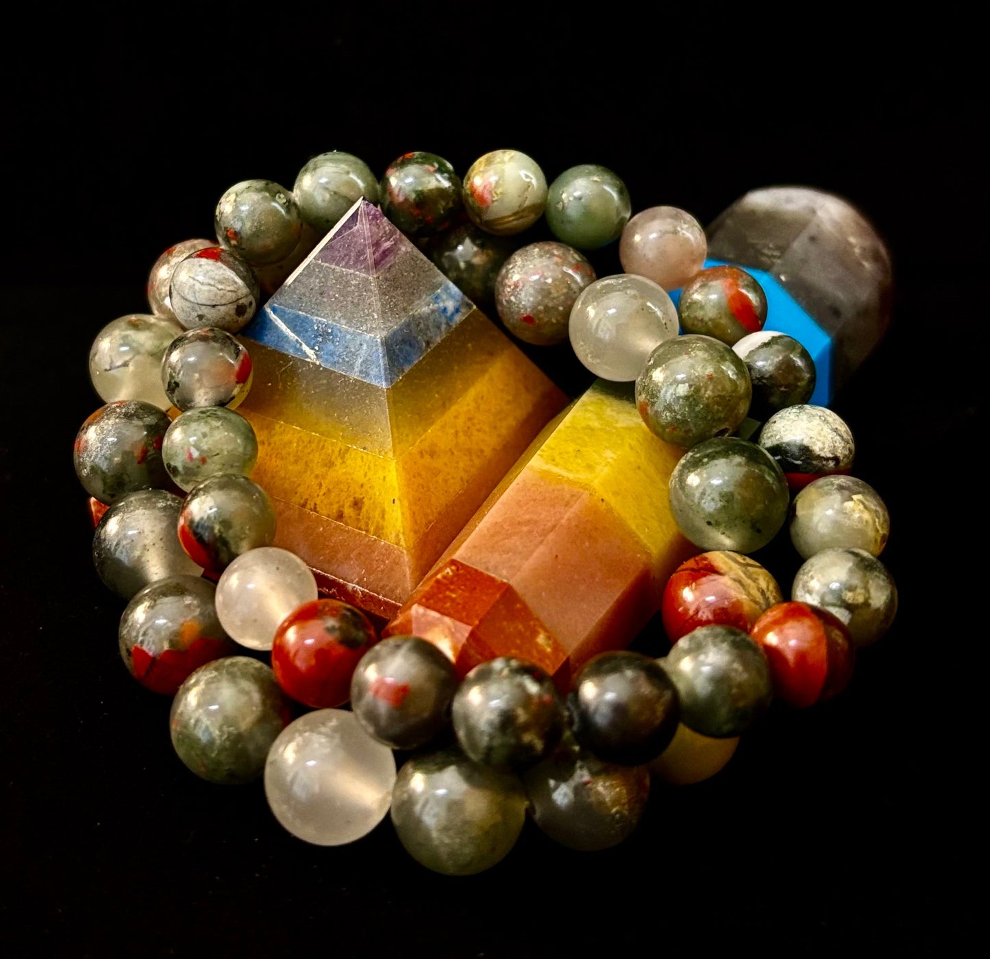 Pulsera de piedra de sangre africana - Pulsera de cuentas de coraje, fuerza y enraizamiento (8mm o 10mm)