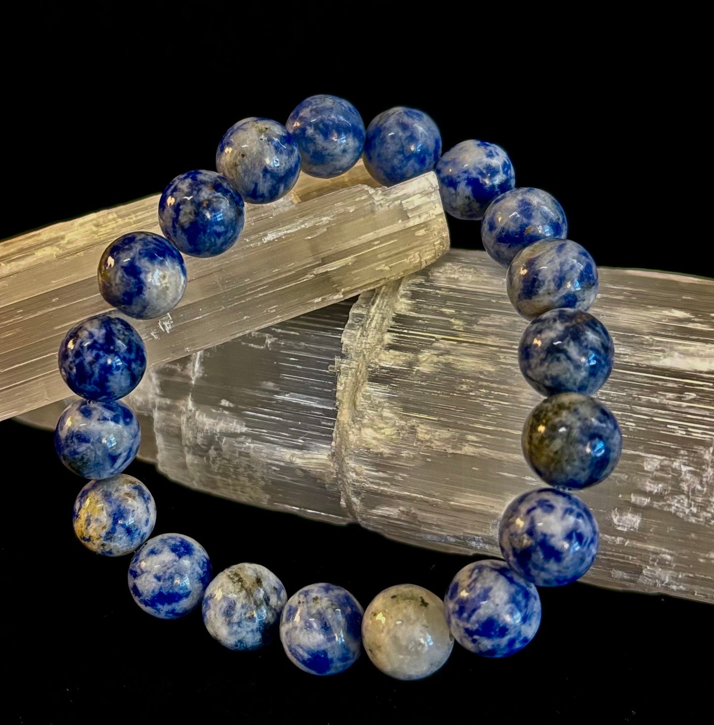 Pulsera de jaspe Blue Spot con cuentas – Muñecas medianas