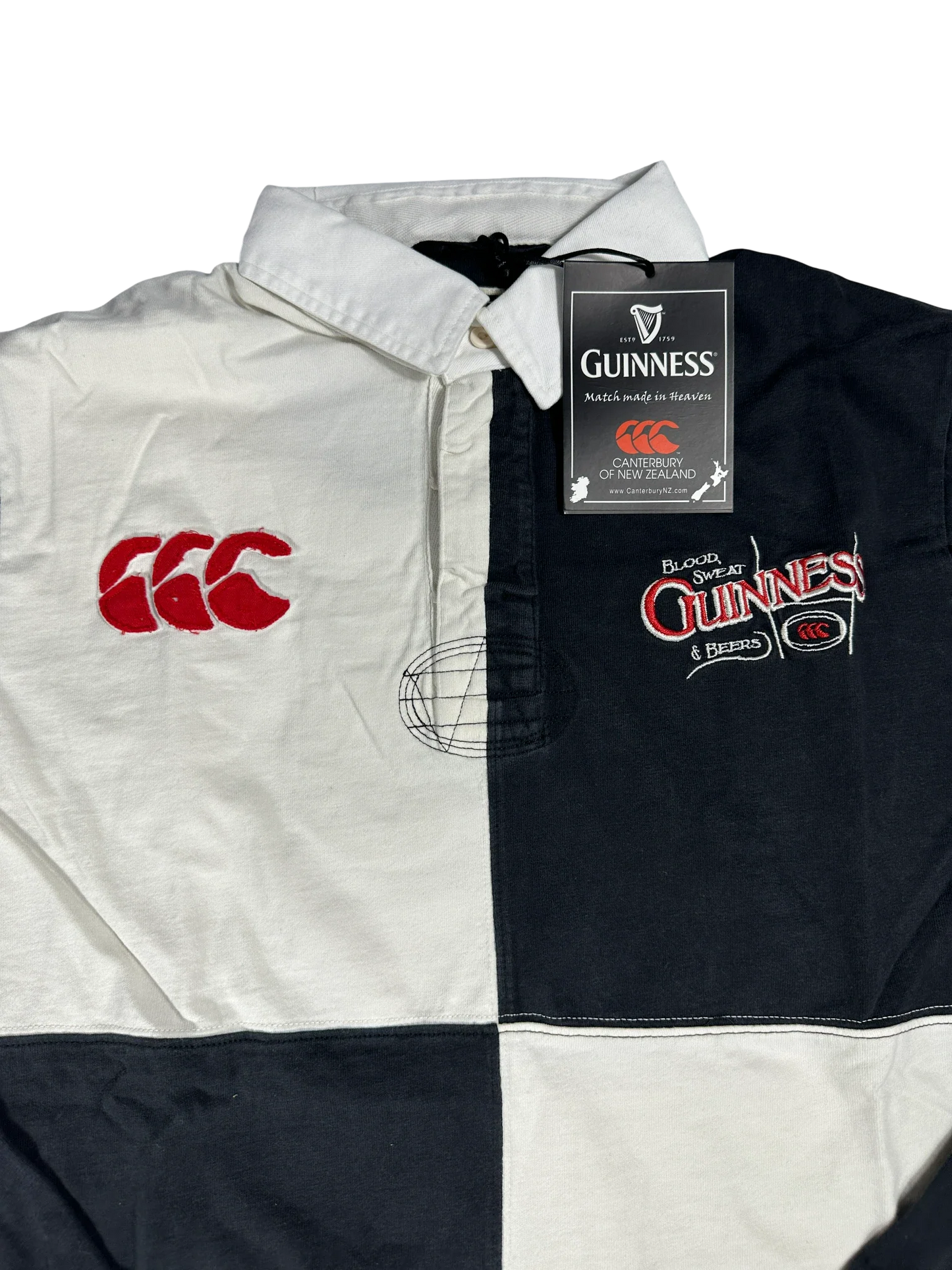 Guinness Checkered Canterbury Rugby Polo Shirt