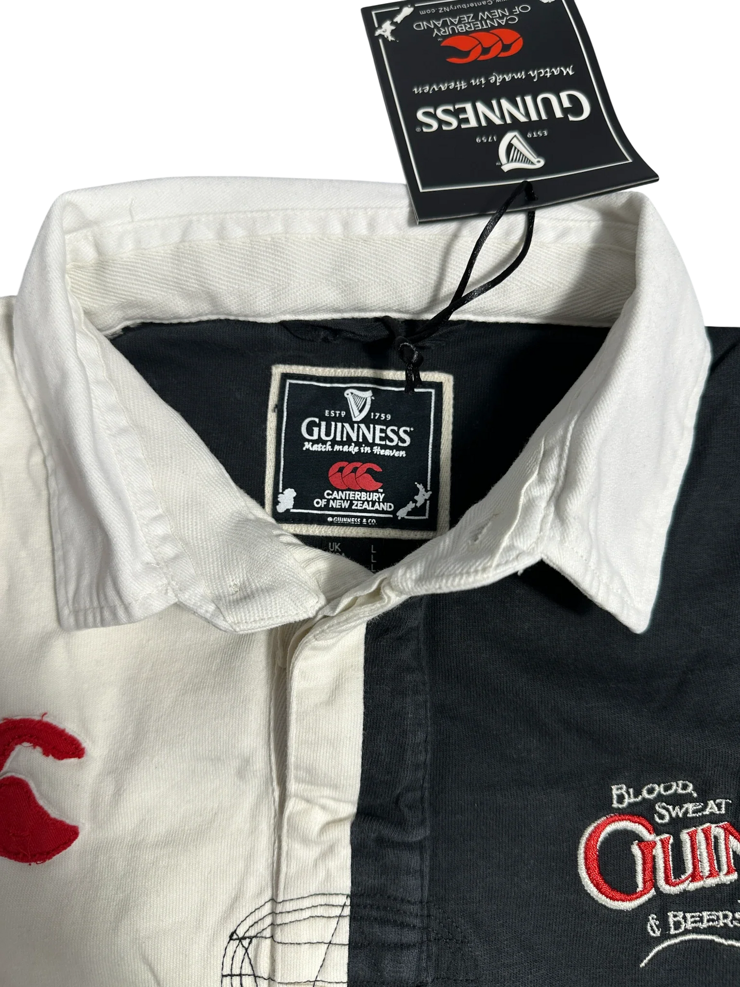 Guinness Checkered Canterbury Rugby Polo Shirt