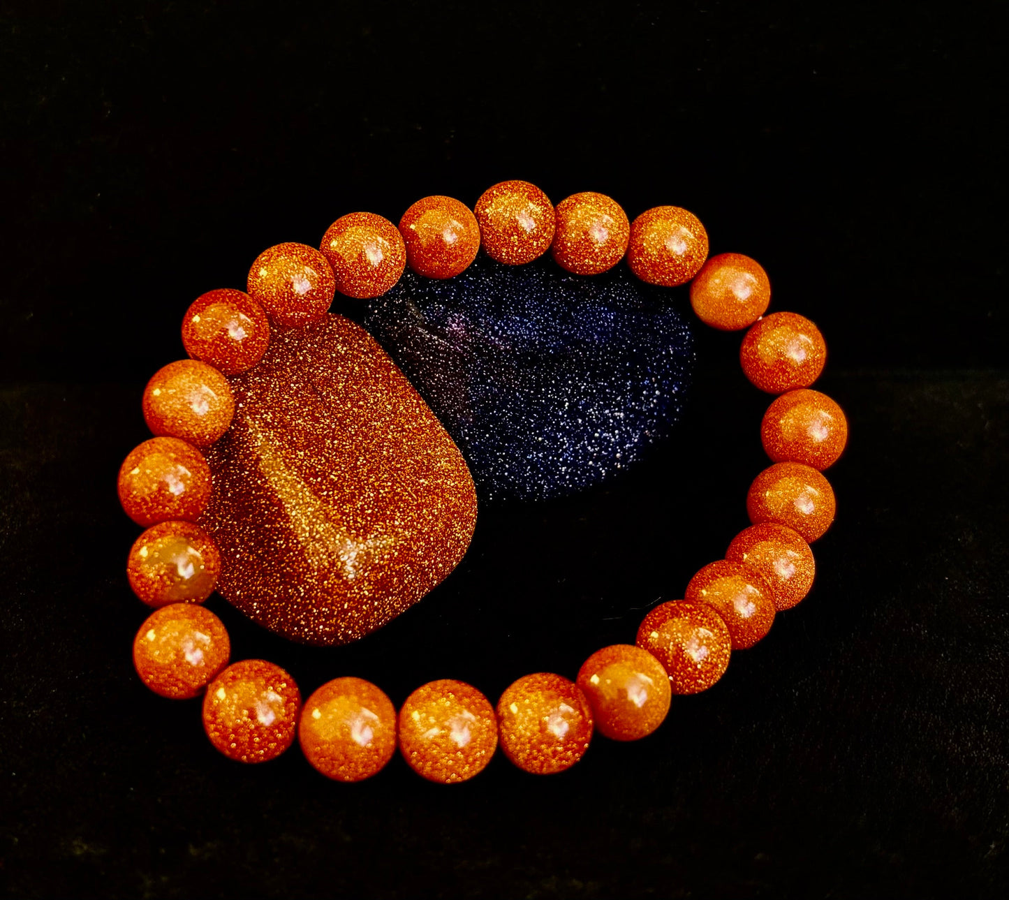 Pulsera de cuentas Goldstone – Confianza, ambición y energía positiva