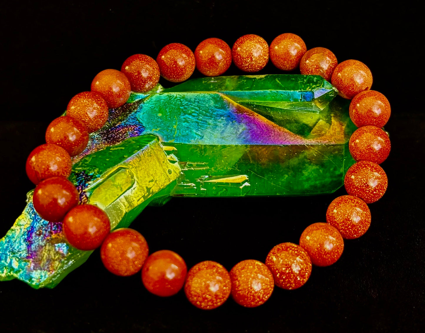 Pulsera de cuentas Goldstone – Confianza, ambición y energía positiva