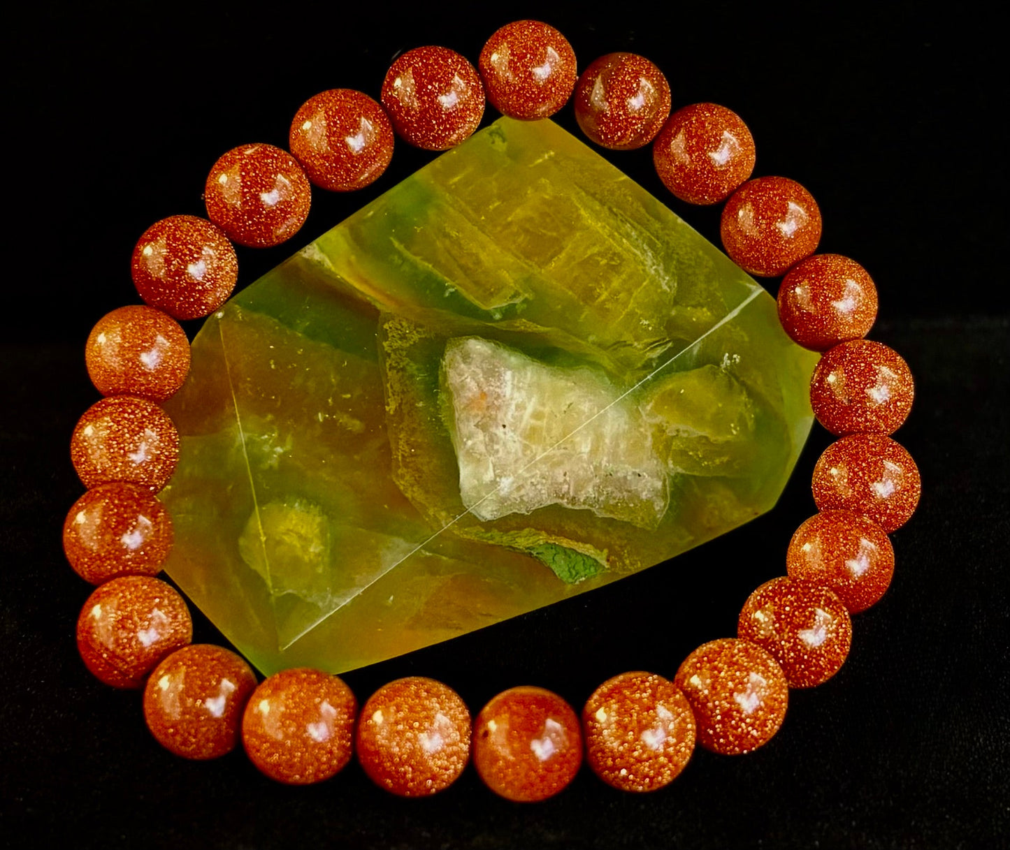 Pulsera de cuentas Goldstone – Confianza, ambición y energía positiva