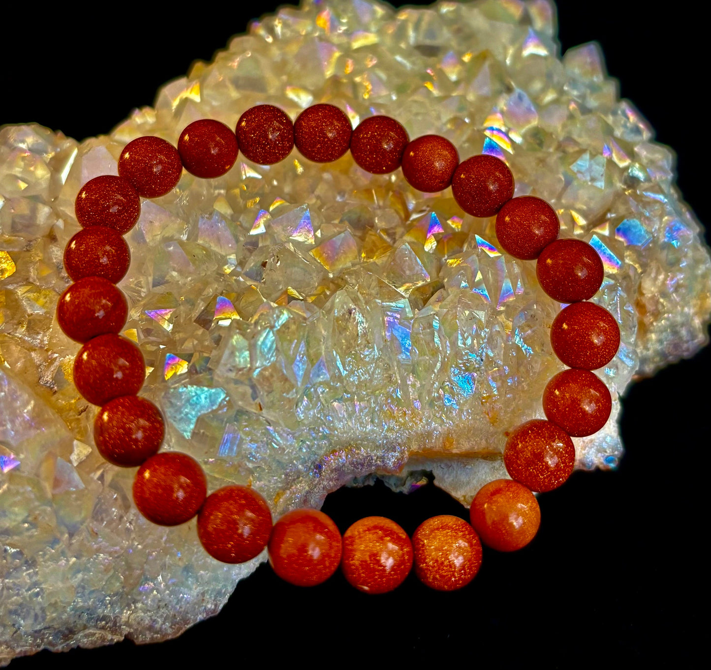 Pulsera de cuentas Goldstone – Confianza, ambición y energía positiva