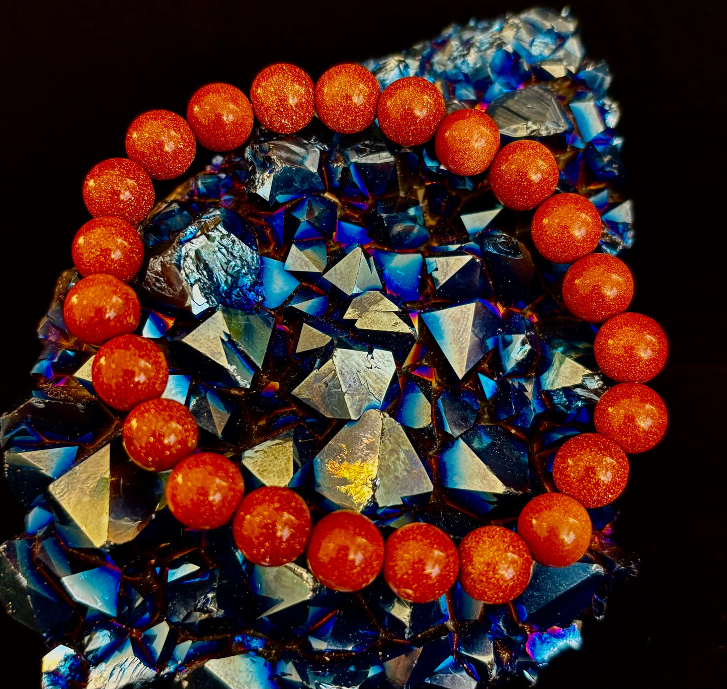 Pulsera de cuentas Goldstone – Confianza, ambición y energía positiva