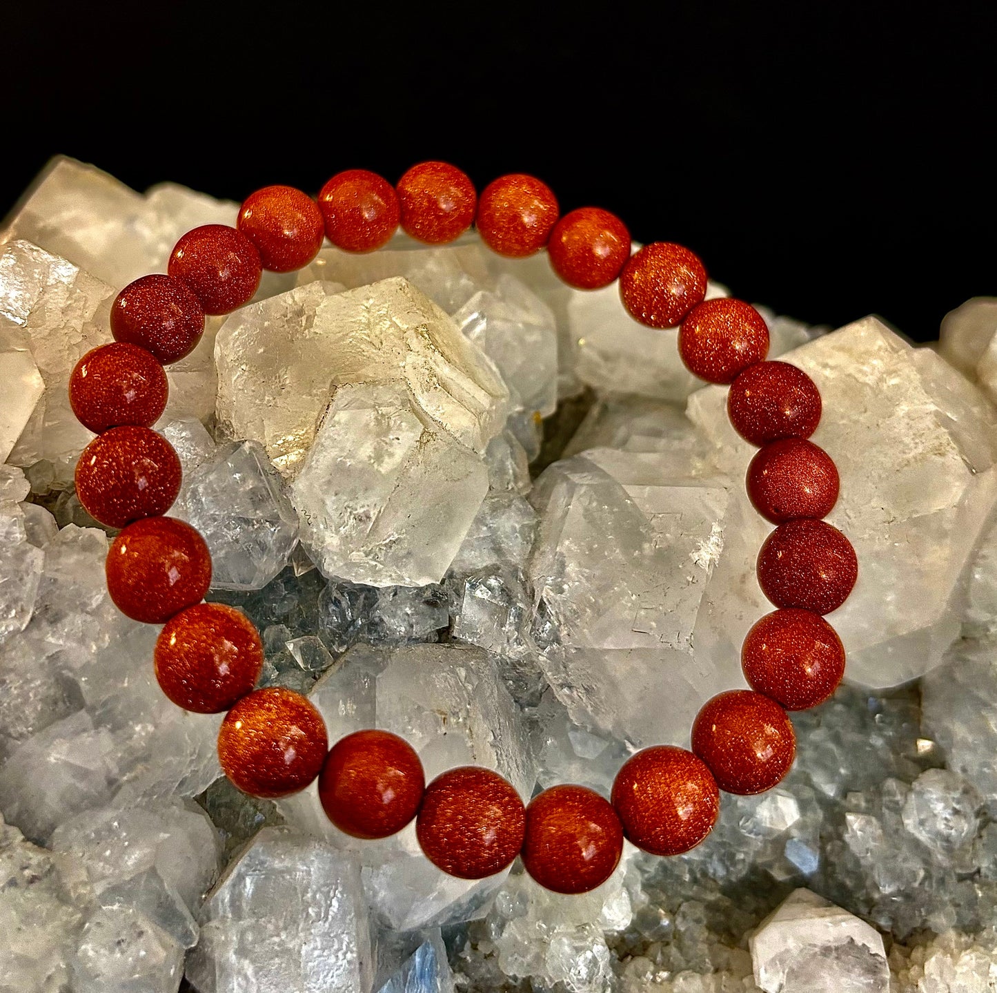 Pulsera de cuentas Goldstone – Confianza, ambición y energía positiva