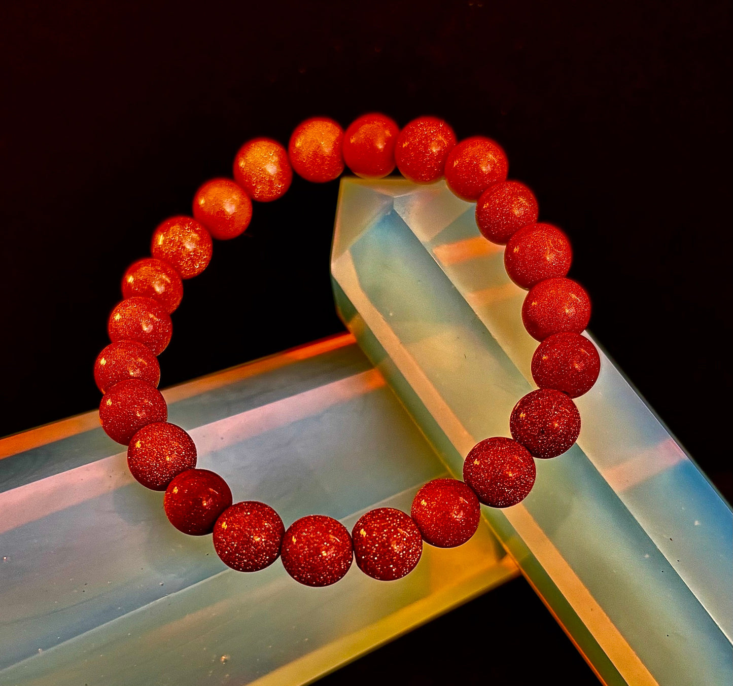 Pulsera de cuentas Goldstone – Confianza, ambición y energía positiva