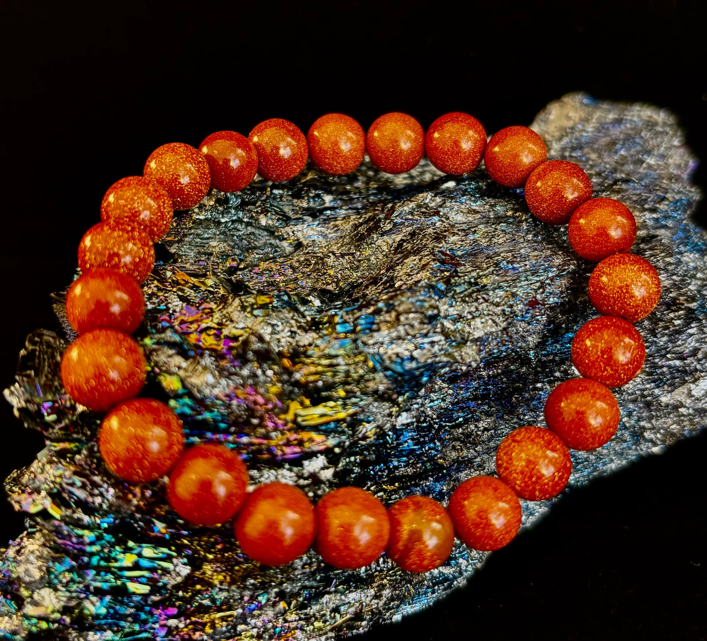 Pulsera de cuentas Goldstone – Confianza, ambición y energía positiva