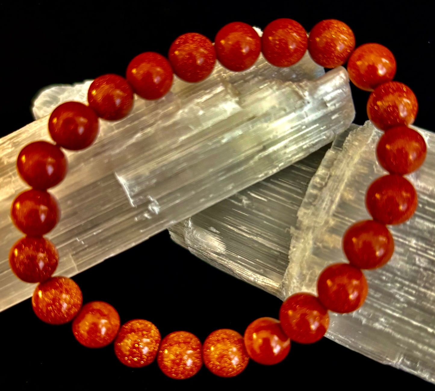 Pulsera de cuentas Goldstone – Confianza, ambición y energía positiva