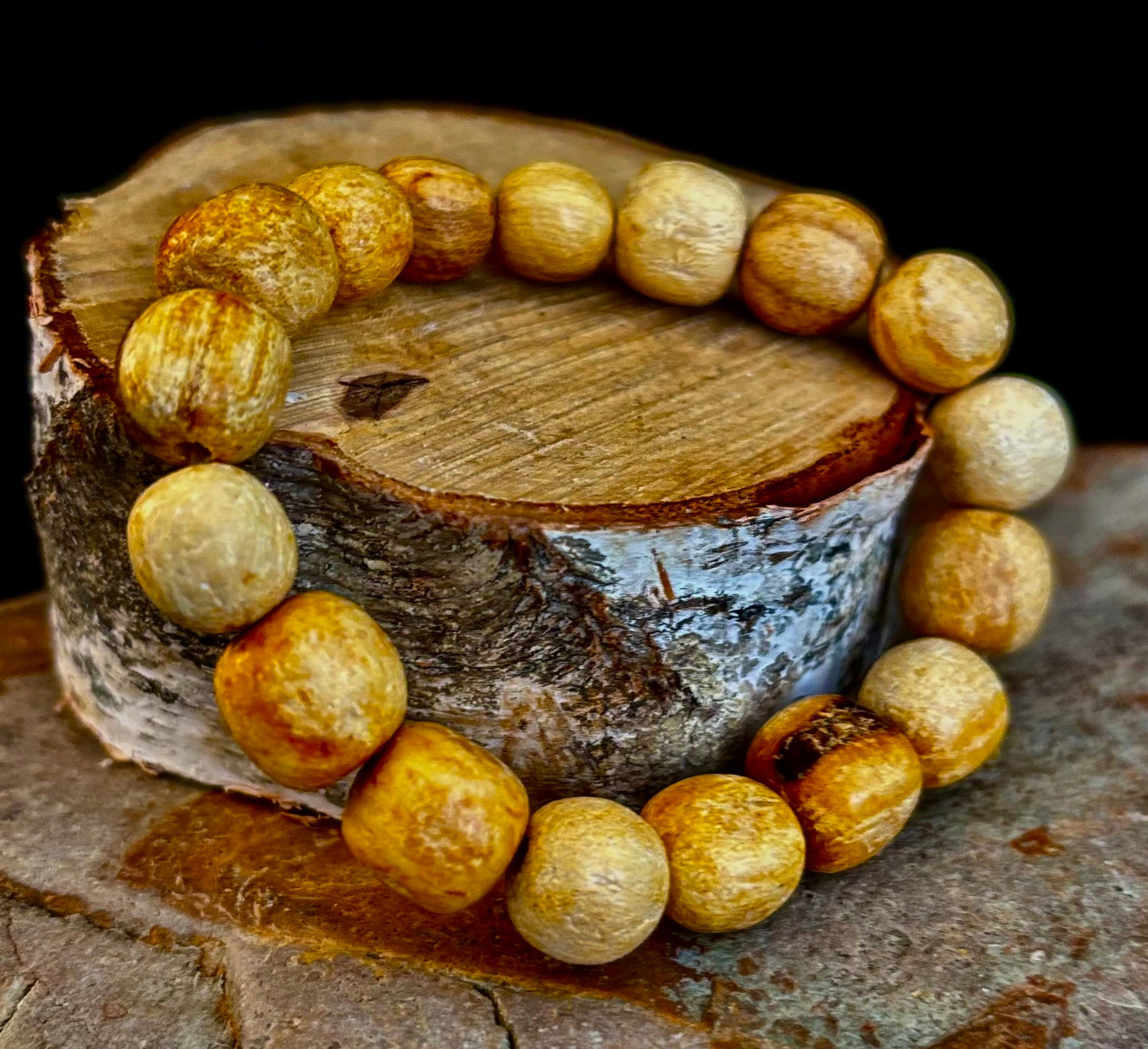 Pulsera de cuentas de Palo Santo – Energía limpiadora, calma y equilibrio enraizado