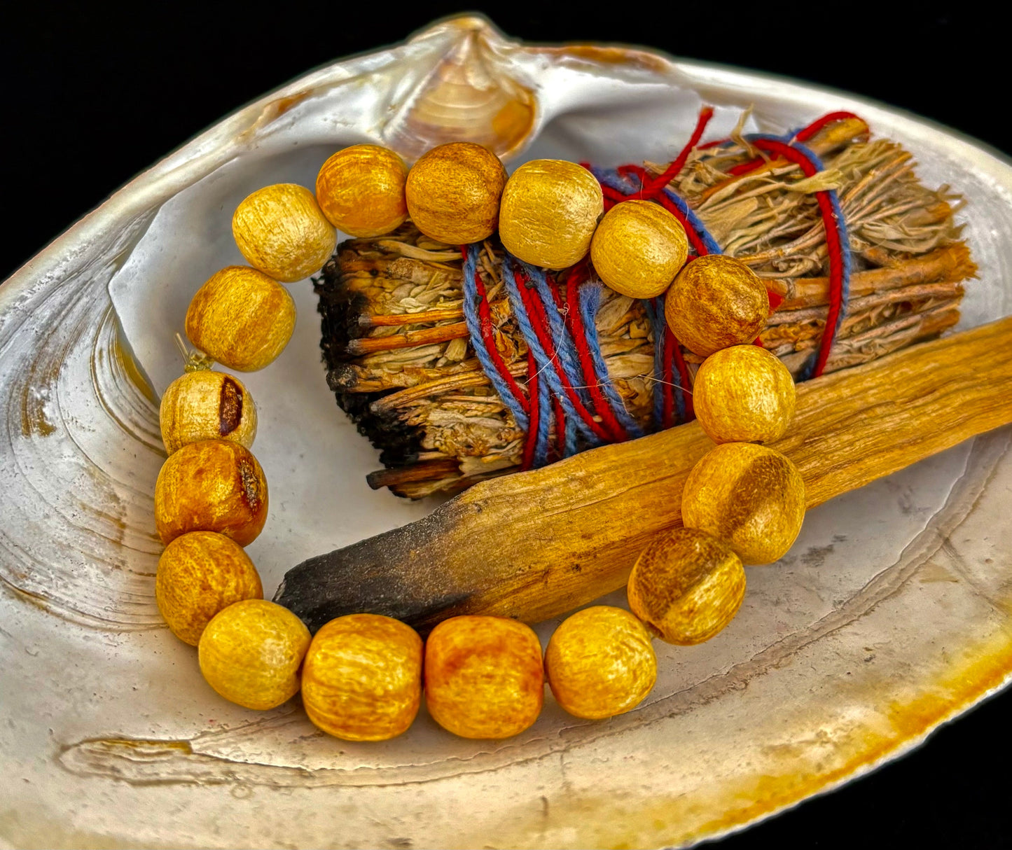 Pulsera de cuentas de Palo Santo – Energía limpiadora, calma y equilibrio enraizado
