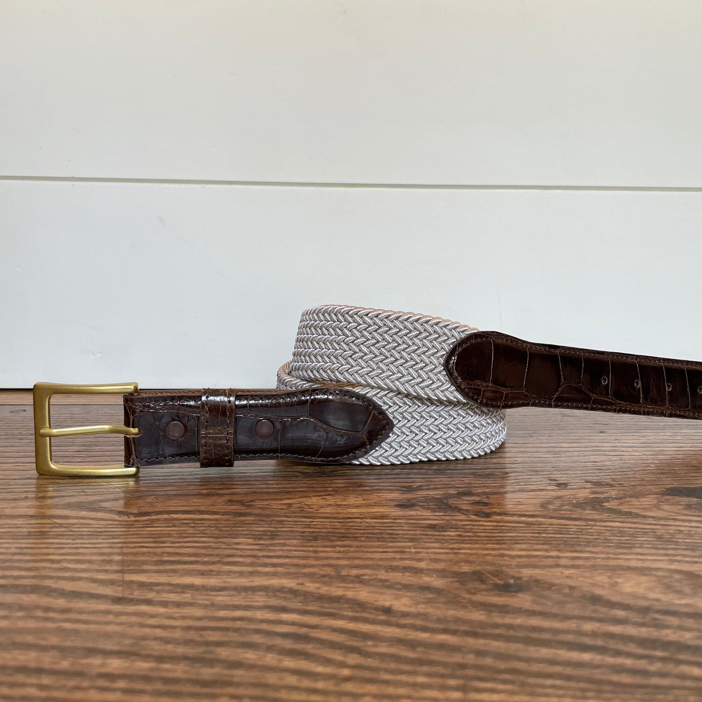 The Stretch Belt, Tan & White